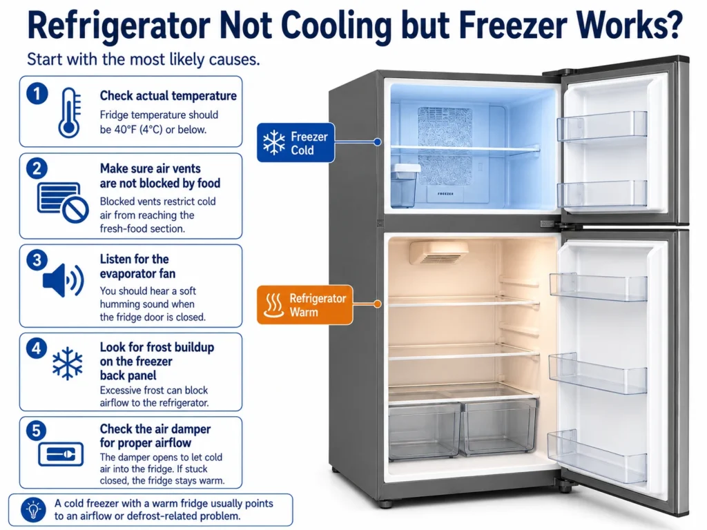 Refrigerator Not Cooling but Freezer Works? Diagnose the Real Cause