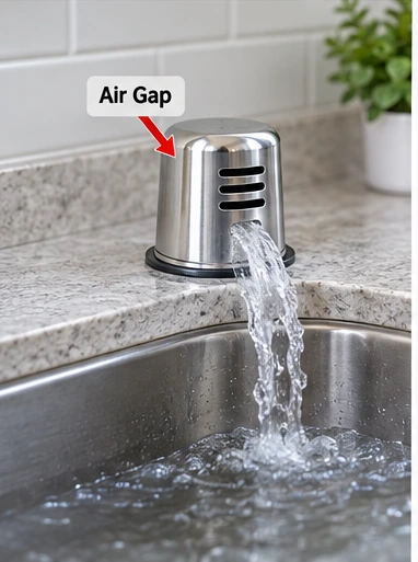 Dishwasher air gap overflowing during drain cycle