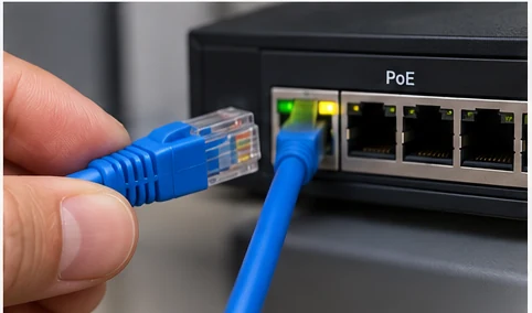 Checking PoE NVR port and Ethernet cable for a security camera